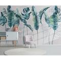 GK Wall Design Monochrome Banana Leaves Tropical Removable Textured Wallpaper Non-Woven in Gray | 55" W x 35" L | Wayfair GKWP000375W55H35