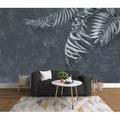 GK Wall Design Monochrome Tropical Leaves Nordic Removable Textured Wallpaper Non-Woven in Gray | 112 W in | Wayfair GKWP000316W112H75