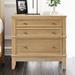 Red Barrel Studio® Hazel 3-drawer Nightstand Wood/Upholstered in Brown, Size 26.0 H x 27.3 W x 17.3 D in | Wayfair 1D5698CF124846B3A0B463AC261B4254