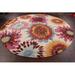 Pink/White 120 x 120 x 0.5 in Area Rug - Red Barrel Studio® Round Floral Handmade Tufted Ivory/Pink/Yellow Area Rug | Wayfair