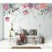 GK Wall Design Vintage Floral Colorful Nostalgic Peonies Removable Textured Wallpaper Non-Woven in White | 75" W x 49" L | Wayfair GKWP000332W75H49