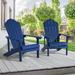 Sand & Stable™ Wesley Set Of 2 Faux Wood Adirondack Chair Weather Resistant For Patio Garden, Backyard, Porches And Indoors in Blue | Wayfair