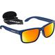 Cressi Blaze Sunglasses - Sport Sunglasses with Polarised Hydrophobic Lenses with Hard Case,Blue Navy/Lens Mirrored Orange