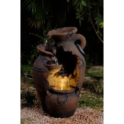 Old Fashion Pot Outdoor Fountain With Led Light- Jeco Wholesale FCL004