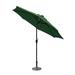 9 Ft Aluminum Umbrella With Crank And Solar Guide Tubes - Black Pole/Green Fabric- Jeco Wholesale OF-UB102