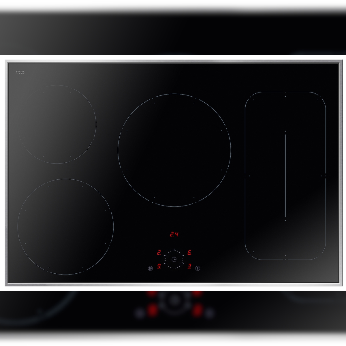 Amica KMI 752 630 E Autarkes Induktionskochfeld, 77 cm, Edelstahlrahmen, 5 Kochzonen Image