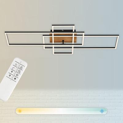 Led Deckenleuchte 55W schwarz Nachtlicht Fernbedienung Timerfunktion Schwenkbar Image