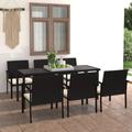 Set da pranzo per esterni 6 comode sedie e tavolo design elegante vari colori colore : Nero