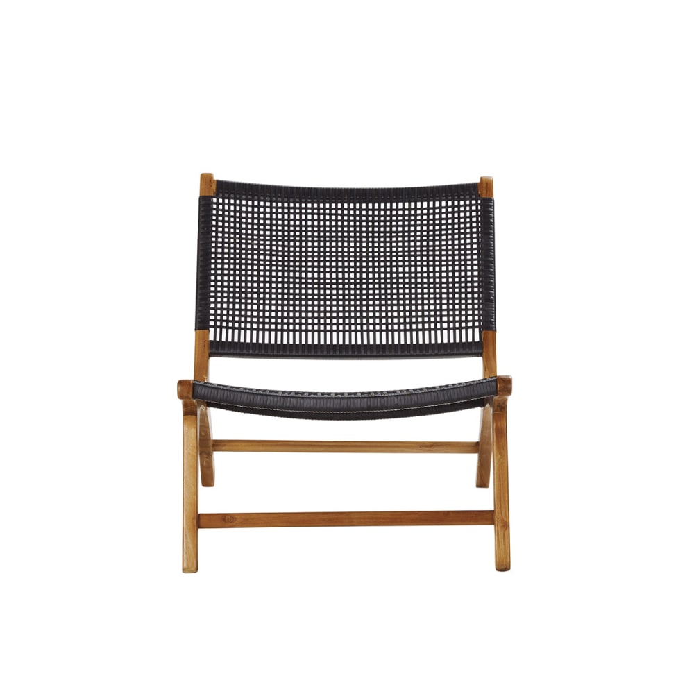 Fauteuil en teck massif et tissage