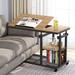 Inbox Zero Peralez C Table End Table w/ Storage Wood in Black/Brown/Gray | 34.64 H x 31.49 W x 15.74 D in | Wayfair