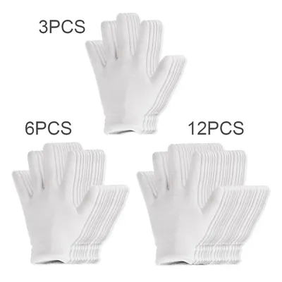 Gants en coton blanc réutilisables pour les mains sèches fins élastiques doux hydratants