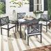 Red Barrel Studio® Radnor Square 4 - Person 35.43" Long Outdoor Dining Set w/ Cushions Wood in Brown | Wayfair 2698A84424724E379A63DC1C1F1EA1B2