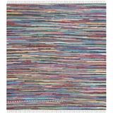 Gray 48 x 0.25 in Area Rug - Dakota Fields Mireia Striped Hand-Woven Flatweave Cotton Area Rug Cotton | 48 W x 0.25 D in | Wayfair