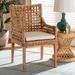 Baxton Studio Saoka Modern Natural Brown Finished Wood & Rattan Armchair - Wholesale Interiors Saoka-Natural-CC