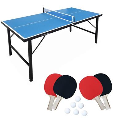 Sweeek - Mini-Tischtennisplatte Indoor, klappbar, mit 4 Schlägern und 6 Bällen
