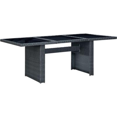 Gartentisch Dunkelgrau Poly Rattan und Hartglas - Vidaxl Image
