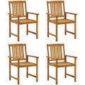 Set 4 sedie da giardino in legno dal design elegante con braccioli vari colori colore : Marrone