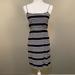 J. Crew Dresses | J. Crew 100% Silk Blouson Stripe Dress Navy White Preppy Casual Elevated Classic | Color: Blue/White | Size: 0