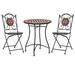 Bloomsbury Market Patio Bistro Set 3 Piece Patio Round Table Set Ceramic Tile Terracotta Mosaic in Red | Wayfair 7F988AE029594538A304C5FEE8E74AF8