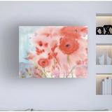 Winston Porter Poppy Field 3 by Sheila Golden - Wrapped Canvas Painting Print Canvas in Orange/Pink | 14 H x 19 W x 2 D in | Wayfair