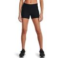 Under Armour Damen Hg Armour Mid Rise Shorty atmungsaktive Sport Shorts schnelltrocknende Sporthose mit Kompression, Black/White, L EU