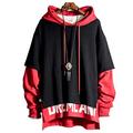 XIAOYAO Men‘s Sweatshirt Hoodies Top Blouse Tracksuits Long Sleeve Autumn Winter (Red + Black, M(Höhe:155-165cm Gewicht:40-50kg))
