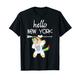Hallo New York NYC Tupfen Einhorn Mädchen Kinder lustig T-Shirt