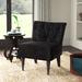 Slipper Chair - Greyleigh™ Teen Madelyn 63.5Cm Wide Tufted Velvet Slipper Chair Velvet in Black | 30.5 H x 25 W x 26.8 D in | Wayfair