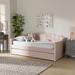 Willa Arlo™ Interiors Ailish Daybed w/ Trundle Upholstered/Velvet in Pink | 53.1 H x 42.1 W x 81.9 D in | Wayfair 747DA162ACBF4F6989317395775998D8