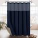 Latitude Run® Honeycomb Waffle Weave Shower Curtain w/ Snap-In Liner Cotton Blend in Black | 78 H x 71 W in | Wayfair