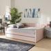 Willa Arlo™ Interiors Ailish Daybed w/ Trundle Upholstered/Velvet in Pink | 53.1 H x 63.4 W x 85.4 D in | Wayfair 55E8EE5D99FB4A2BBA83A40005F383BF