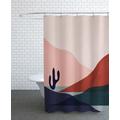 Rideau de douche en polyester en gris & rose 150x200