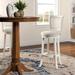 Three Posts™ Catt Swivel Bar & Counter Stool Wood/Upholstered/Leather in Brown/White | 43 H x 19.75 W x 20.5 D in | Wayfair