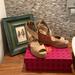 Tory Burch Shoes | Euc Tory Burch Adonis Peep-Toe Cork Wedge Espadrilles | Color: Tan | Size: 10