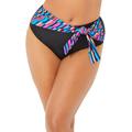 Plus Size Women's High Waist Sash Bikini Bottom by Swimsuits For All in Multi Diagonal (Size 4)