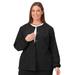Plus Size Women's Jockey Scrubs Women's Snap to it Warm-Up Jacket by Jockey Encompass Scrubs in Black (Size L(14-16))