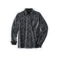 Men's Big & Tall The No-Tuck Casual Shirt by KingSize in Black Paisley (Size 8XL)