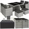 Tectake - set da giardino in rattan e alluminio Manhattan - arredo giardino, mobili da giardino,