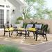 Astoria Grand Polebridge 4 Piece Sofa Seating Group Metal in Black | Outdoor Furniture | Wayfair 7C758F604DE94717ABB3311B96F07678