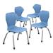 Marco Apex Series Stacking Classroom Chair Set of 4 Plastic/Metal in Blue/Brown | 32 H x 19 W x 15.25 D in | Wayfair 38101-18CR-ABB