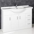 Plumbworld White Bathroom Vanity Unit with Basin and Essentials Tap Freestanding