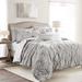 Ravello Pintuck Caroline Geo Comforter Set Light Gray 7Pc Set Full/Queen - Lush Decor 16T004447