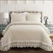 Ella Shabby Chic Ruffle Lace Comforter Neutral 3Pc Set Full/Queen - Lush Decor 16T004409