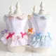 Robe princesse à imprimé floral vêtements pour animaux domestiques violet bleu chat yorkshire