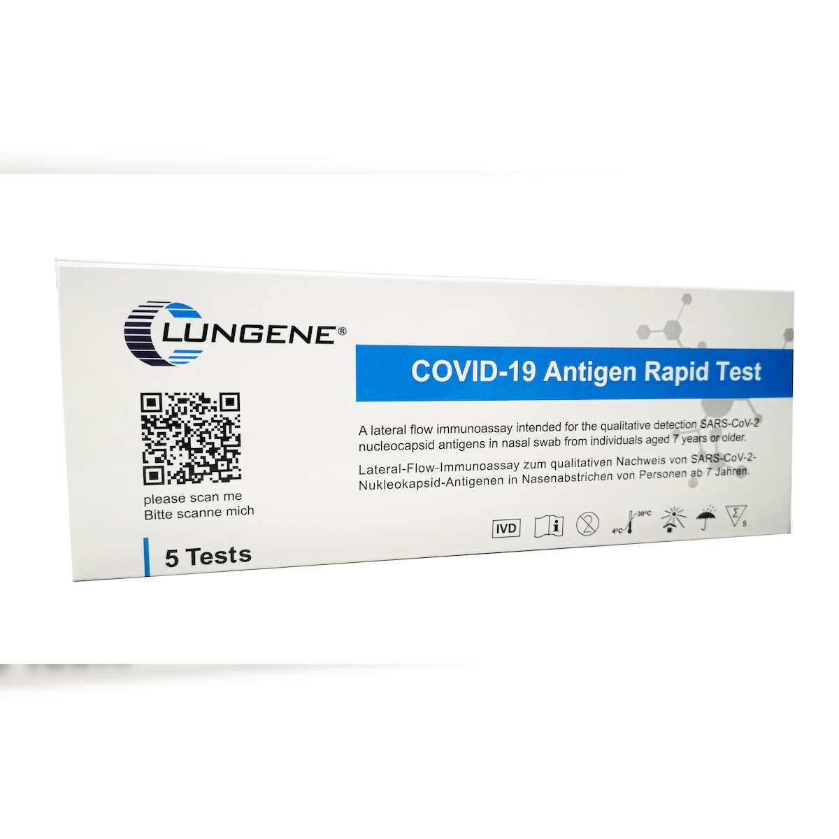 20er Pack CLUNGENE Covid-19 Antigen Schnelltest / Laientest für die Eigenanwendung (VPE: 5 Stück) Image