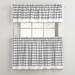 Wide Width Buffalo Check Tier Curtain Set, Valance Not Included by BrylaneHome in Grey (Size 58" W 36" L) Window Curtain