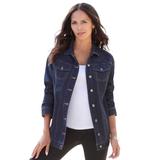 Plus Size Women's Boyfriend Denim Jacket by Roaman's in Indigo Wash (Size 26 W)