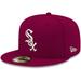 Men's New Era Cardinal Chicago White Sox Logo 59FIFTY Fitted Hat