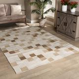 Baxton Studio Barbon Modern Ivory & Beige Handwoven PET Yarn Indoor & Outdoor Area Rug - Wholesale Interiors Barbon-Beige/Ivory-Rug