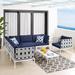 Harmony 7-Piece Sunbrella Outdoor Patio Aluminum Sectional Sofa Set by Modway Metal in Gray/White | Wayfair EEI-4937-GRY-NAV-SET